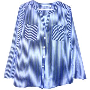 Dancing Stripes Button Top By Notations